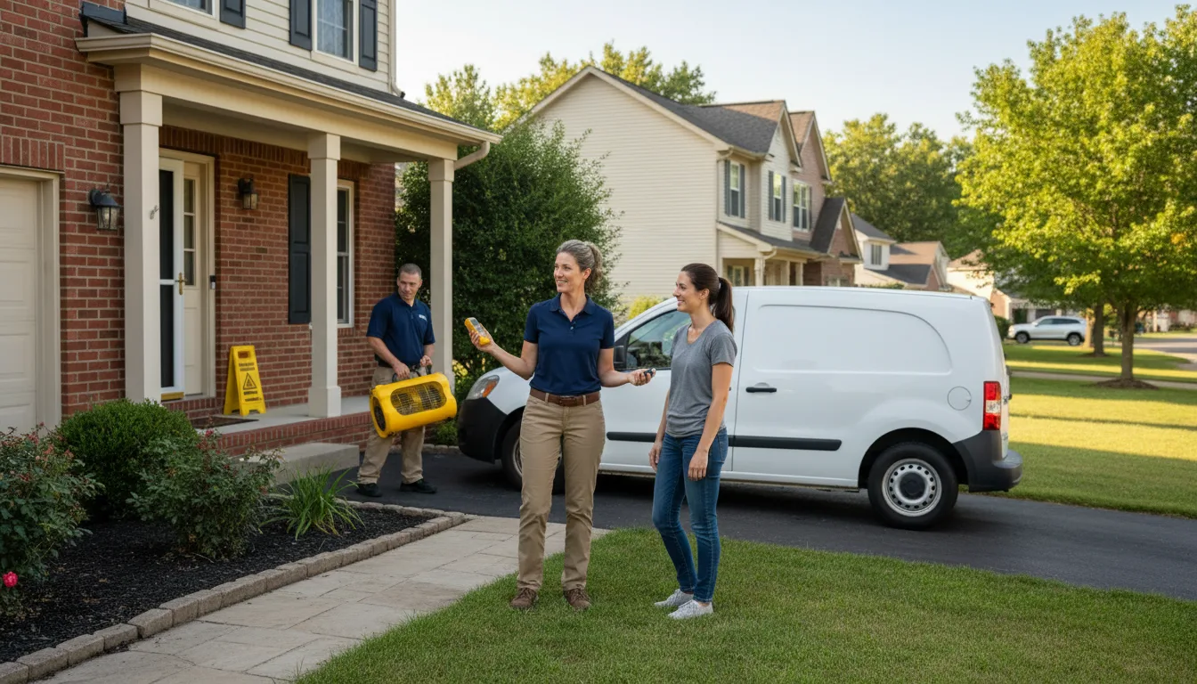 Residential water damage restoration in Stuart, OK